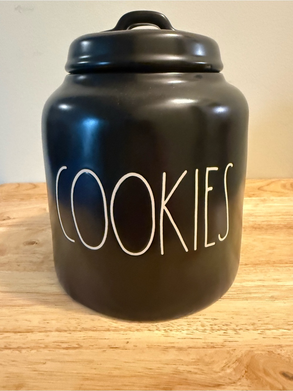 Rae Dunn Black Cookies Canister with White Lettering